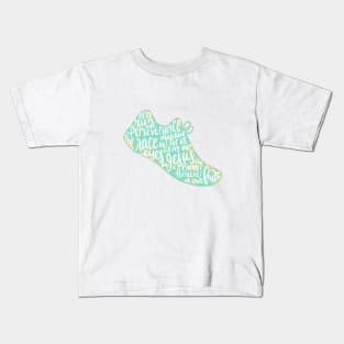 Hebrews 12:1-2 - Run the Race (aqua) Kids T-Shirt